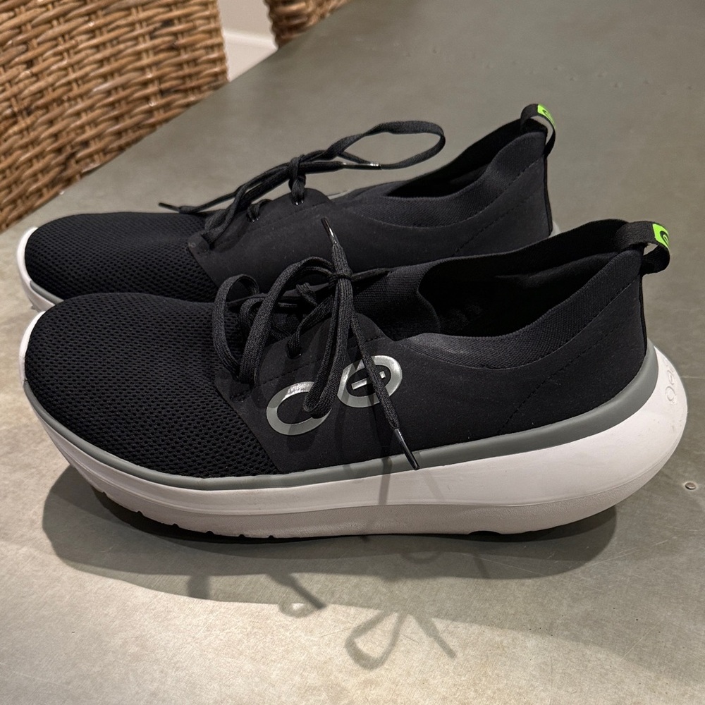 OOfos Stride Black Athletic Sneakers